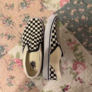 Vans Black and White Checkerboard Slip-Ons